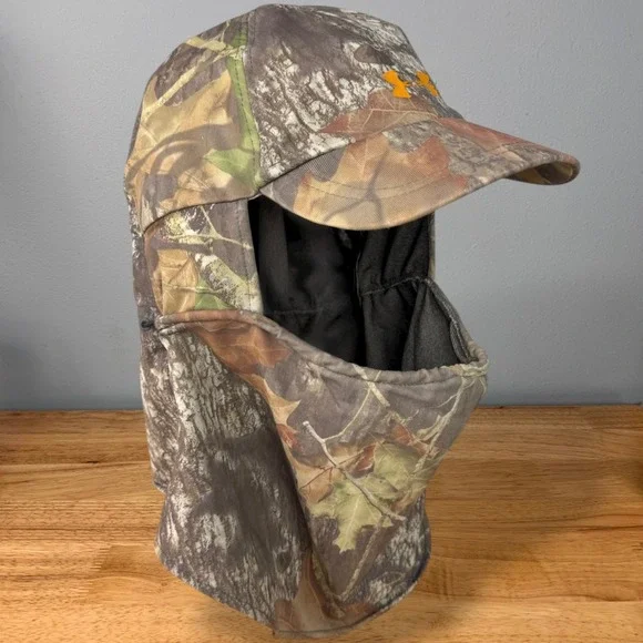 Under Armour Balaclava Hat Hood Mask Mossy Oak Breakup Camo One Size Hunting